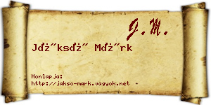 Jáksó Márk névjegykártya